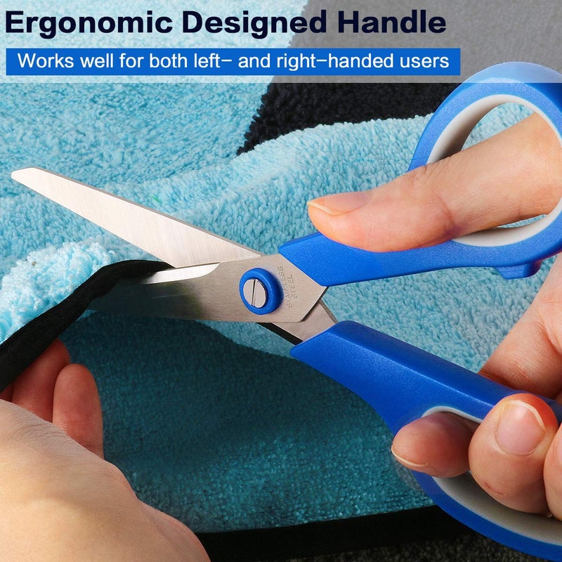 VERONES Scissors, VERONES 8 Inch Soft Comfort-Grip Handles & Stainless Steel Sharp Blades Perfect for Cutting Paper, Fabric Photos, & More, 15-Pack - Image 4